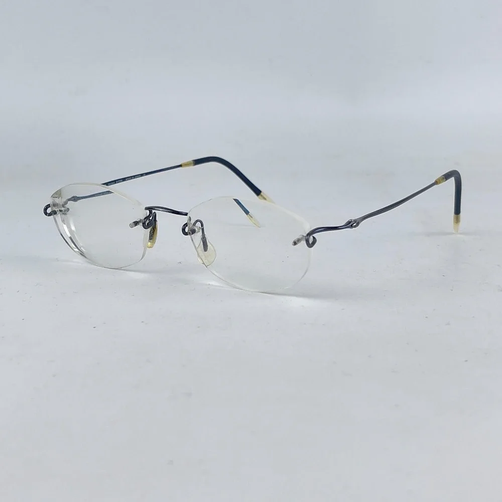 Kuzio Kawasaki MP-634 Women Eyeglasses Frame Silver Metal Half Rim 50-19-145 mm